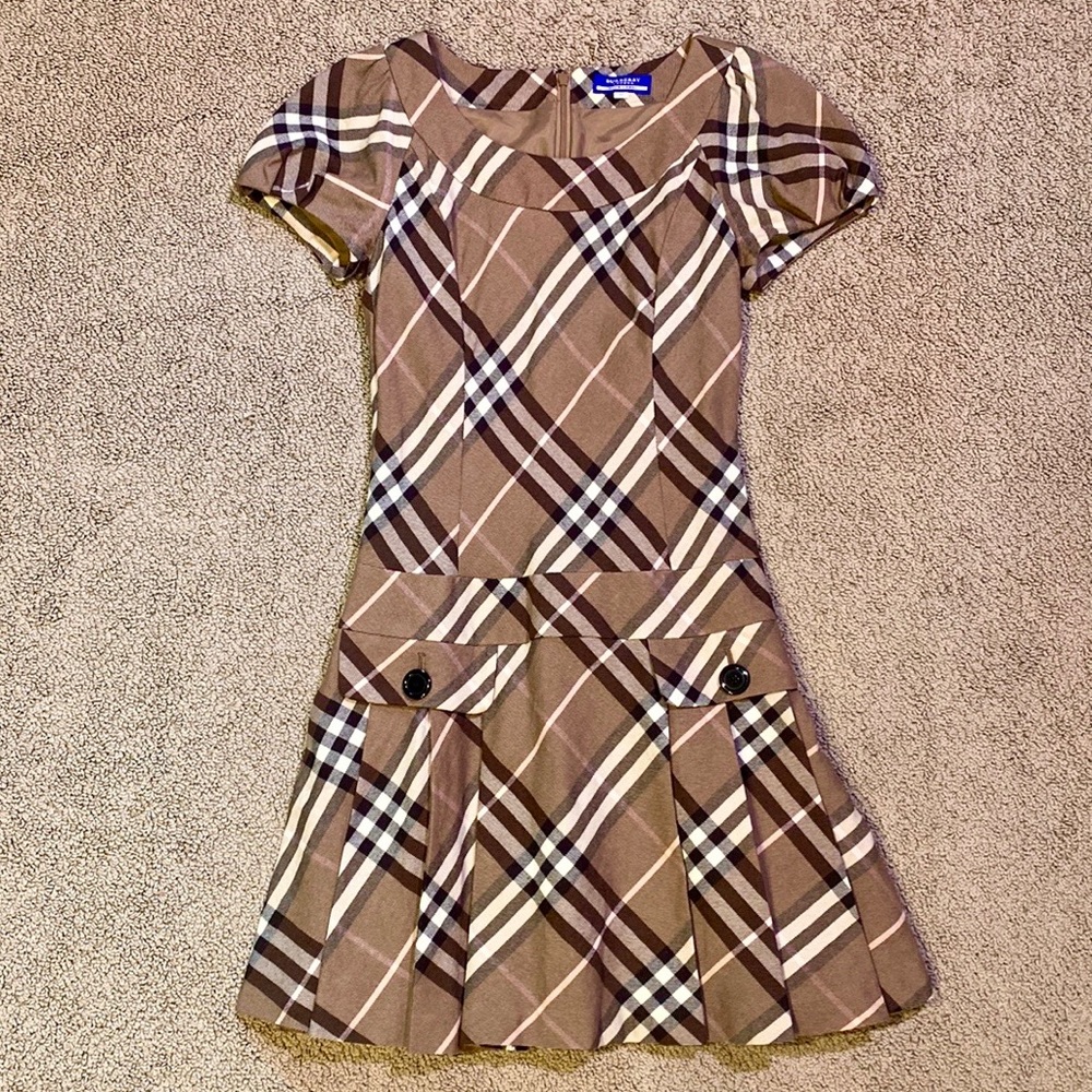 Authentic Burberry Blue Label Japan plaid pleated mini dress 38 or size 4